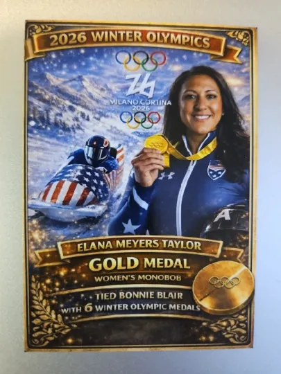 2026 Winter Olympics Medal Series Card - Elana Myers Taylor Gold Medal