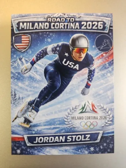 2026 Winter Olympics Caricature Card - Jordan Stolz