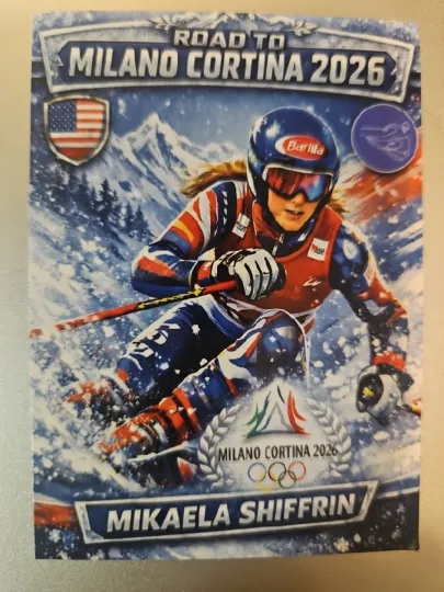 2026 Winter Olympics Caricature Card - Mikaela Shiffrin