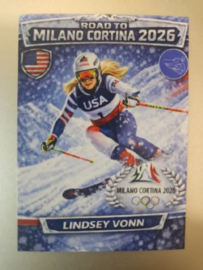 2026 Winter Olympics Caricature Card - Lindsey Vonn