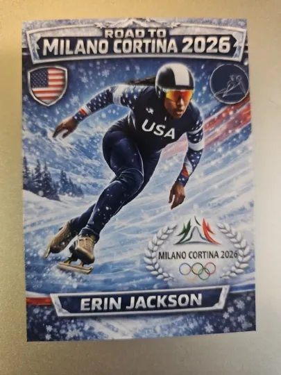 2026 Winter Olympics Caricature Card - Erin Jackson