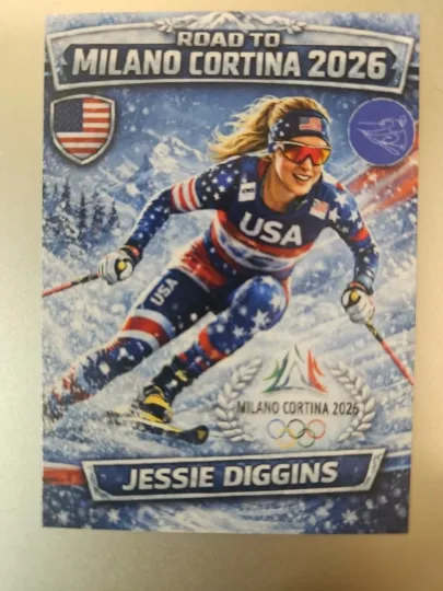 2026 Winter Olympics Caricature Card - Jessie Diggins