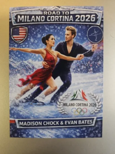 2026 Winter Olympics Caricature Card - Madison Chock And Evan Bates