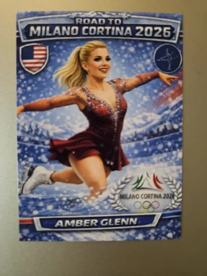 2026 Winter Olympics Caricature Card - Amber Glenn