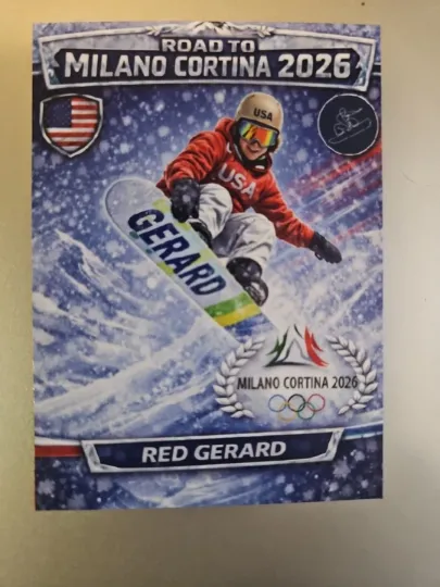 2026 Winter Olympics Caricature Card - Red Gerard