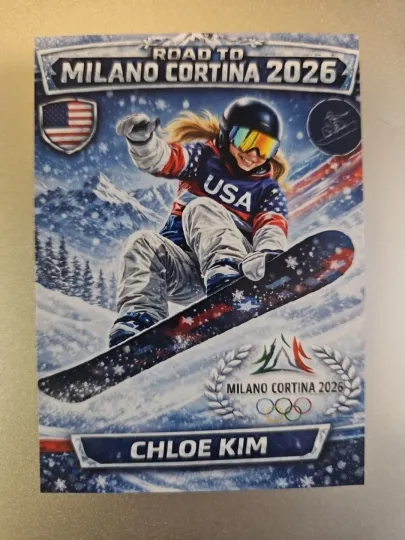 Discover 2026 Winter Olympics Custom Caricature Card - Chloe Kim