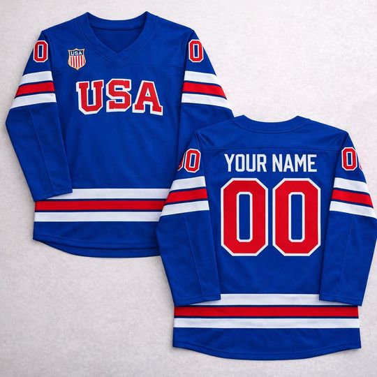 Discover Custom USA Hockey Jersey  Personalized Country Flag Jersey with Name & Number  Toddler to Adult Sizes  Ice Hockey Fan Gear in all Colors