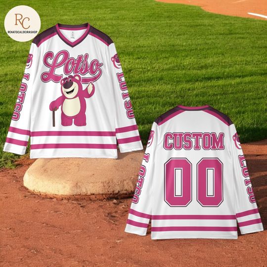 Discover Custom Lotso Hockey Jersey  Personalized Toy Story Disney Shirt, Cute Cartoon Team Outfit, Matching Family Hockey Gift