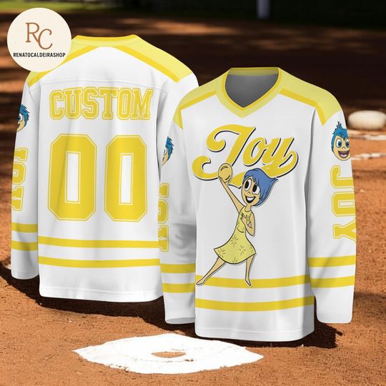 Discover Personalized Joy Inside Out Hockey Jersey, Custom Joy Team Shirt, Disney Hockey Outfit, Fan Lover Gift, Name & Number Jersey