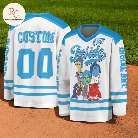 Discover Personalized Inside Out Hockey Jersey, Custom Disney Team Shirt, Inside Out Hockey Outfit, Fan Lover Gift, Name & Number Jersey