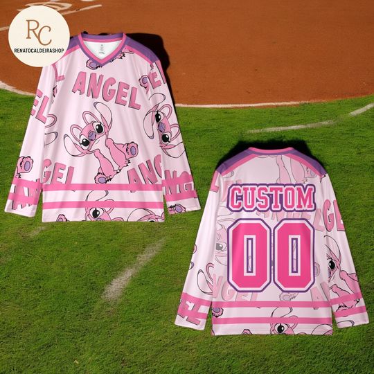 Discover Custom Angel Hockey Jersey, Personalized Disney Angel Team Shirt, Cartoon Hockey Outfit, Matching Family Jersey, Cute Fan Gift