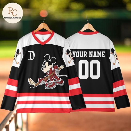 Discover Mickey Mouse Hockey Jersey, Disney Mickey Fan Shirt, Hockey Lover Gift, Family Vacation Matching Outfit