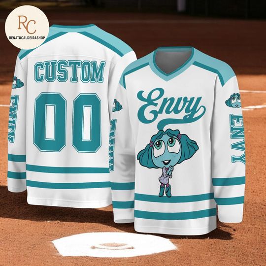 Discover Personalized Envy Inside Out Hockey Jersey, Custom Envy Team Shirt, Disney Hockey Outfit, Fan Lover Gift, Name & Number Jersey