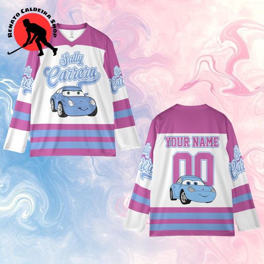 Discover Custom Sally Hockey Jersey, Personalized Cars Movie Character Jersey, Fan Gift Outfit