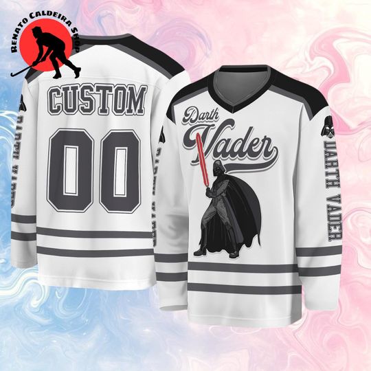Discover Personalized Darth Vader Hockey Jersey, Custom Star Wars Character Sports Shirt, Fan Gift
