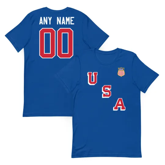 Discover Retro Team USA Hockey customized name and number Jersey Shirt