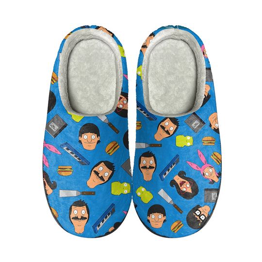 Bob's Burgers Slippers | Bob Linda Gene Louise Tina Belcher Indoor Slippers Gift For Him For Her Cartoon Comfy Soft Shoes