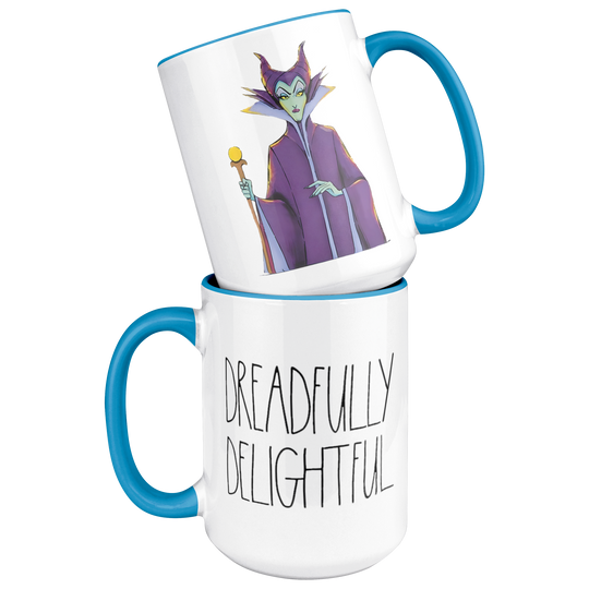 Rae Dunn Villains Maleficent Mug, 'Dreadfully Delightful'  Embossed Coffee Cup