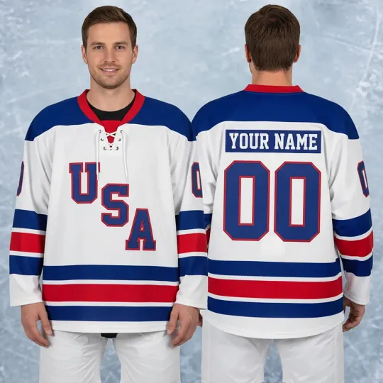 Custom 2026 USA Hockey Jersey Personalization USA Hockey Jersey -Team USA hockey Jersey