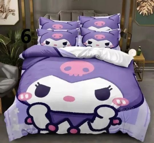 Hello Kitty Sanrio Friends Kuromi Kawaii Bedding Set | Cartoon Bedding Set | Gift For Kid