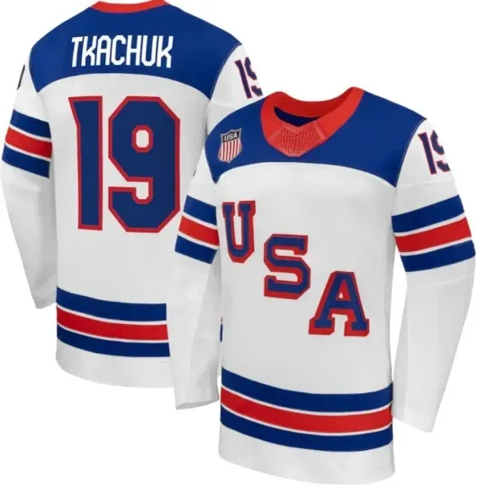 Discover Matthew Tkachuk Team USA 2026 Winter Olympics Hockey Jersey