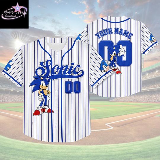 Discover Personalized Disney Sonic Baseball Jersey, Sonic Baseball Jersey, Sonic Party Jersey, Sonic Birthday Gift