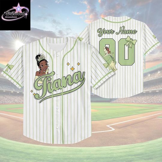 Discover Personalized Tiana Baseball Jersey, Disney The Princess and the Frog Baseball Shirt, Matching Disney Trip Outfit, Tiana Birthday Gift