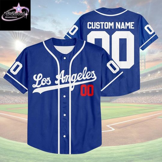 Discover Personalized Los Angeles Baseball Jersey, Custom Name & Number Los Angeles Baseball Jersey, Jersey For Fan, Baseball Lovers