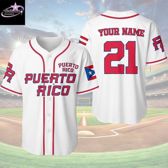 Discover Custom Puerto Rico Baseball Jersey, Custom Name & Number Boston Baseball Jersey, Jersey For Fan, Baseball Lovers