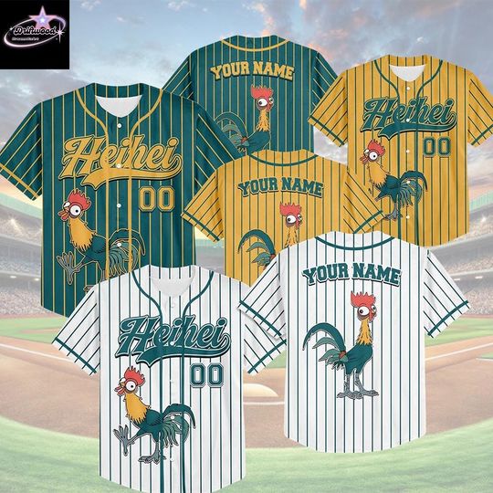 Discover Custom Disney Heihei Moana Simple, Custom Name Disney Game Day Kid Adult Jersey, Gift For Baseball Fan, Disney Princess Matching Outfit