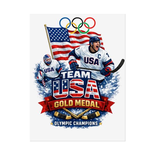 Discover Team USA Hockey Olympic Champions Poster