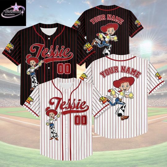 Discover Personalized Jessie Baseball Jersey, Disney Toy Story Jessie Baseball Shirt, Matching Disney Trip Outfit, Disney Birthday Gift