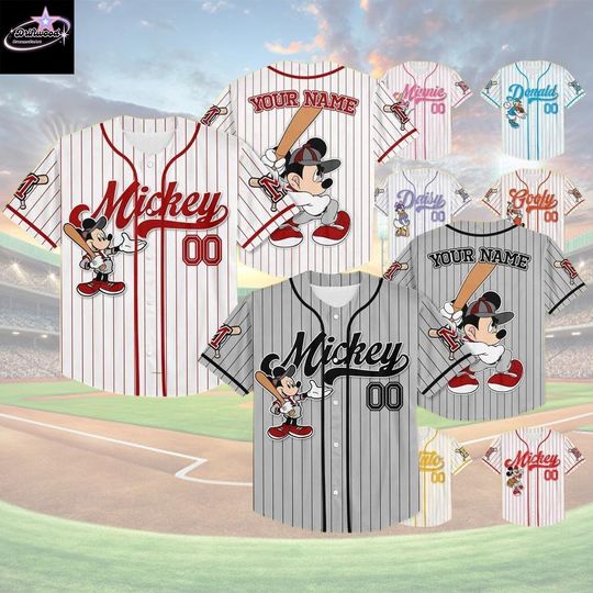 Discover Custom Disney Mickey and Friends Special Simple Baseball Collection, Baseball Jersey Collection Choose Style Jersey Disneyland Birthday Gift