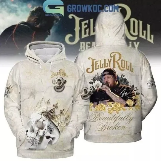 Jelly Roll Beautifully Broken Golden Crown 3D Hoodie GLC057374