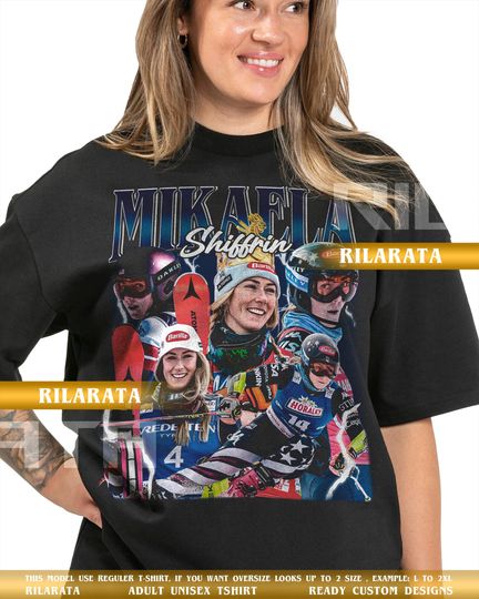 Discover Mikaela Shiffrin Alpine Skiing Vintage T-Shirt Gift for Women and Man Shirt Unisex Tee Sport Sweatshirt