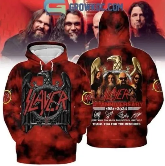 Discover Slayer 43Th Anniversary 1981-2024 3D Hoodie GLC054891
