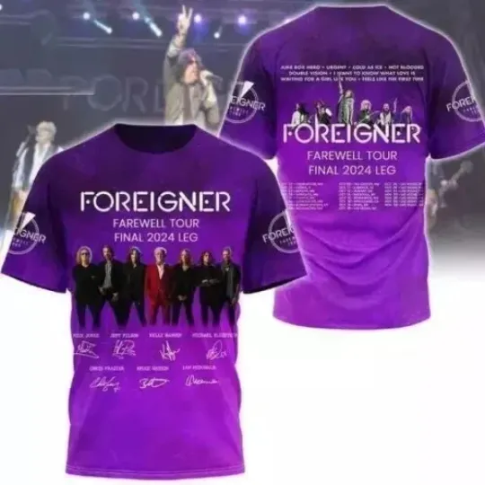 Discover T Shirt 3D Music Lover Foreigner Tour Final 2024 Foreigner T Shirt UM477