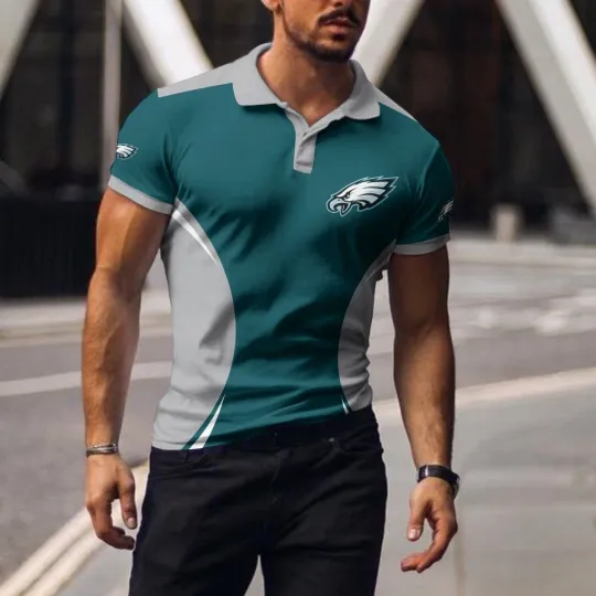 Discover Philadelphia Football Team Eagless Polo T-shirt