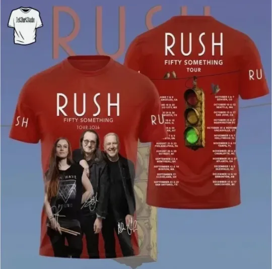 Discover R .U.S .H 2026 Fifty Something Tour 3D T-Shirt
