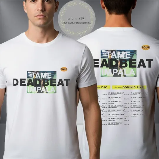 Discover Tame Impala Deadbeat US Tour 2026 Schedule Tour Dates Unisex T Shirt