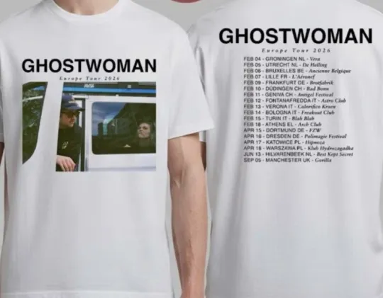 Discover Ghostwoman Europe Tour 2026 Schedule Dates Two Sided T-Shirt