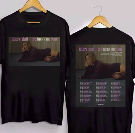 Discover HILARY DUFF The Lucky Me Tour 2026 Double Sided T-Shirt