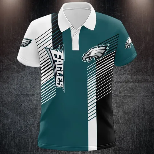 Discover Philadelphia Football Team Eagless Polo T-shirt