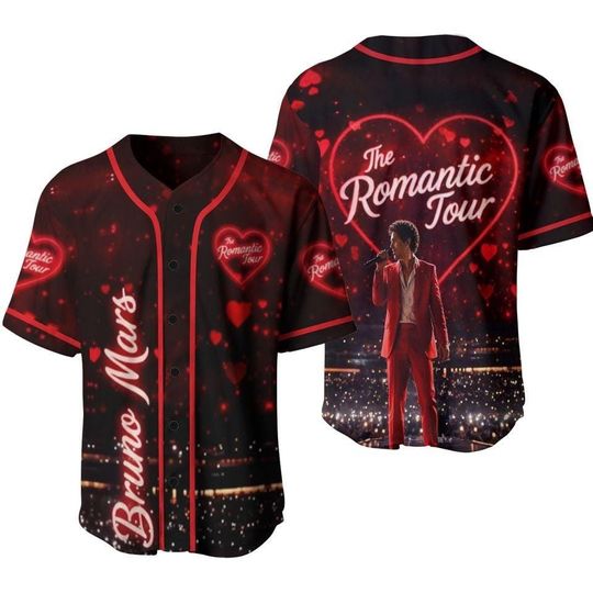 Bruno Mars The Romantic Tour 2026 Baseball Jersey