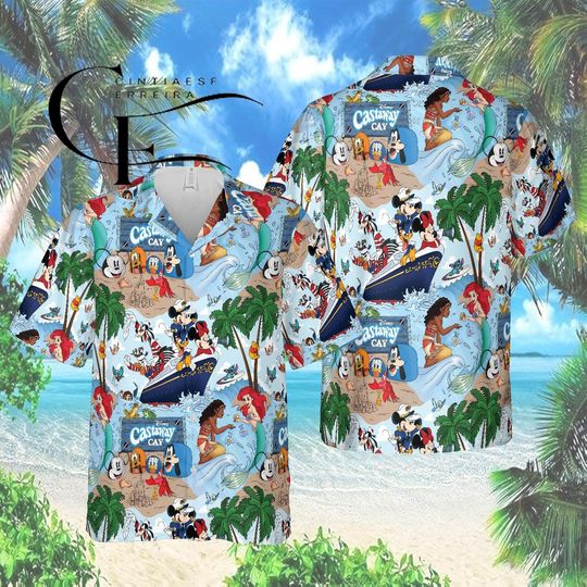 Discover Disney Castaway Cay Hawaiian Shirt, Mickey & Friends Tropical Cruise Shirt, Disney Cruise Family Matching Outfit