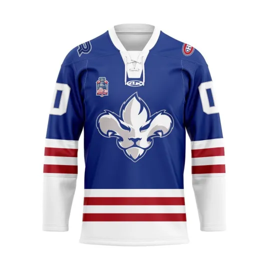 Discover Personalized Trois-Rivières Lions 2025/26 Blue Lace Men's Hockey Jersey