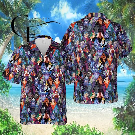 Discover Disney Villains Hawaiian Shirt, Evil Queen Ursula Maleficent Aloha Shirt, Disney Villain Shirt