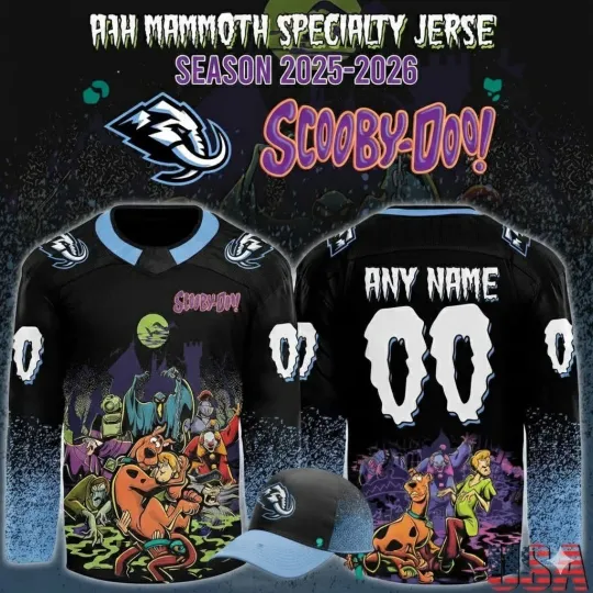 Discover Personalized Utttah Mammoth x Halloween Night 2025 Hockey Shirt Printed Sports