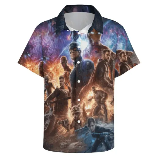 Disney Marvel Avenger Illusion Art Aloha Hawaiian Shirt