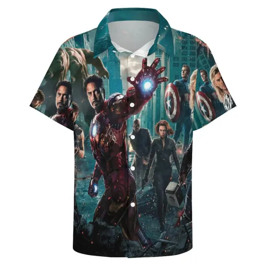 Disney Marvel Avengers Iron Man Main Pose Aloha Hawaiian Shirt